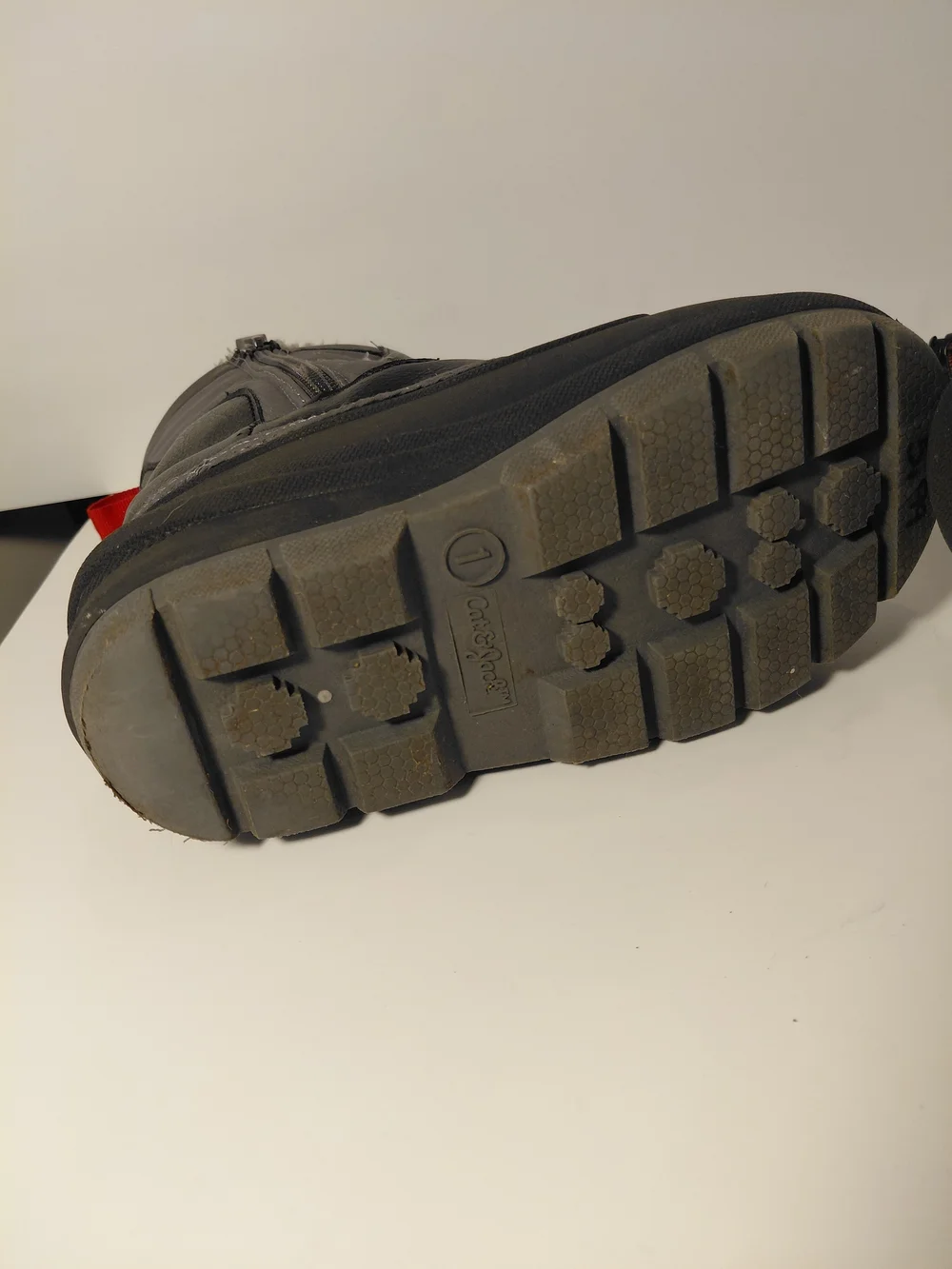 Kids Grey Winter Snow Boots with Sherpa Lining